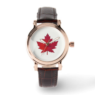 Autumn Maple leaf Canada Leather Watch