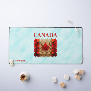 Autumn Maple Leaf Canadian Flag Desk Mat
