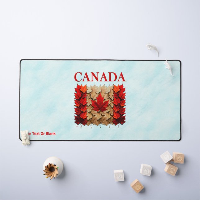 Autumn Maple Leaf Canadian Flag Desk Mat (Kids Table)