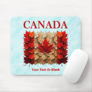 Autumn Maple Leaf Canadian Flag Mouse Mat