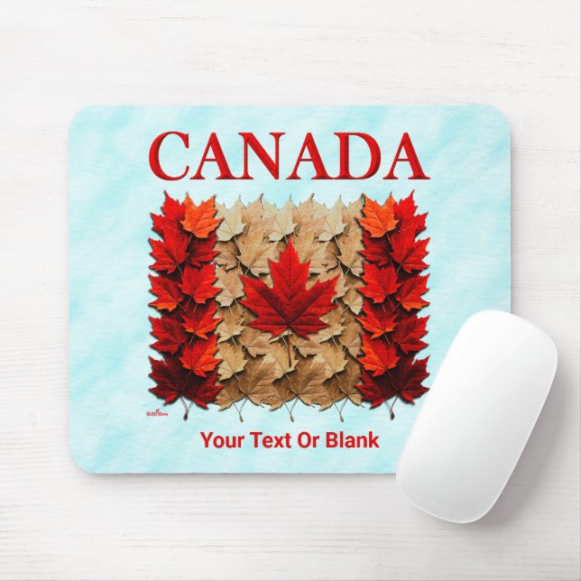 Autumn Maple Leaf Canadian Flag Mouse Mat (With Mouse)