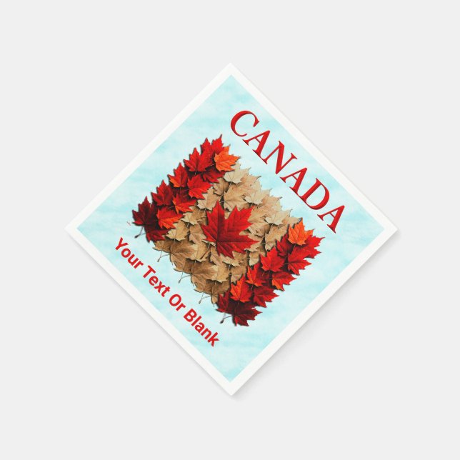 Autumn Maple Leaf Canadian Flag Napkin (Corner)