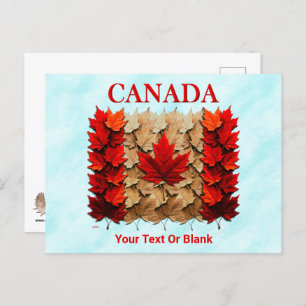 Autumn Maple Leaf Canadian Flag Postcard