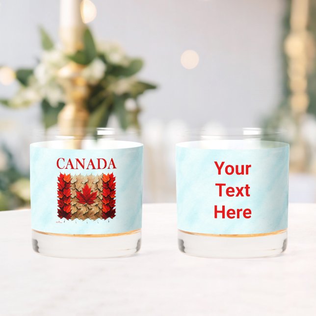 Autumn Maple Leaf Canadian Flag Whiskey Glass (Insitu (Wedding))