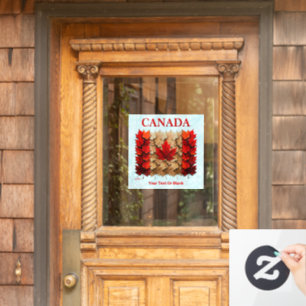 Autumn Maple Leaf Canadian Flag Window Cling