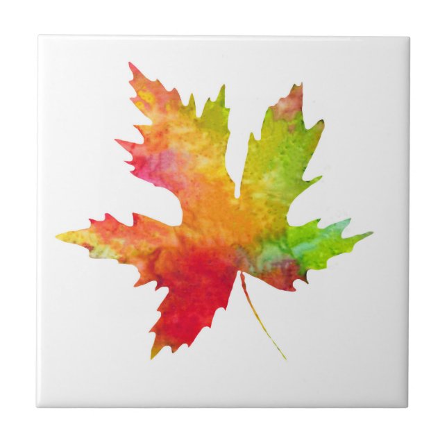 Autumn Maple Leaf Ceramic Tile (Front)