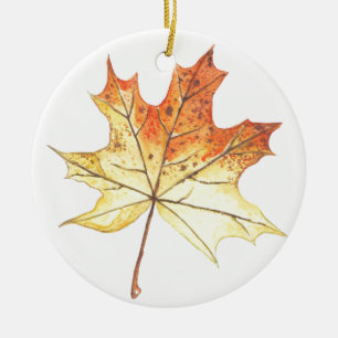Autumn maple leaf ceramic tree decoration