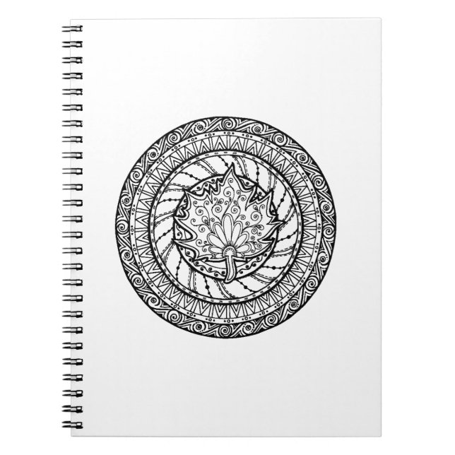 Autumn Maple Leaf Doodle Notebook (Front)