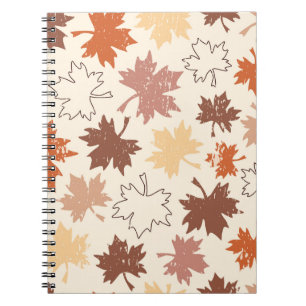 Autumn maple leaf earthy tones thanksgiving notebook