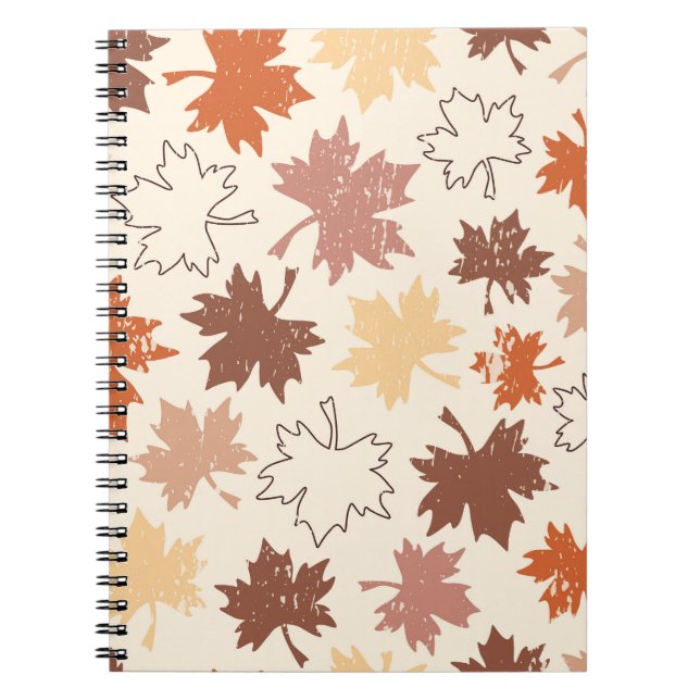Autumn maple leaf earthy tones thanksgiving notebook (Front)