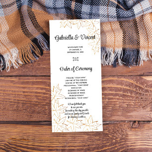 Autumn Maple Leaf Edge Wedding Program Programme