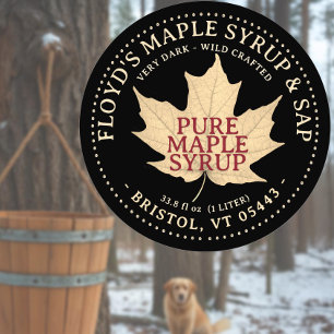 Autumn Maple Leaf Editable Maple Syrup Label
