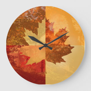Autumn, Maple Leaf Large Clock