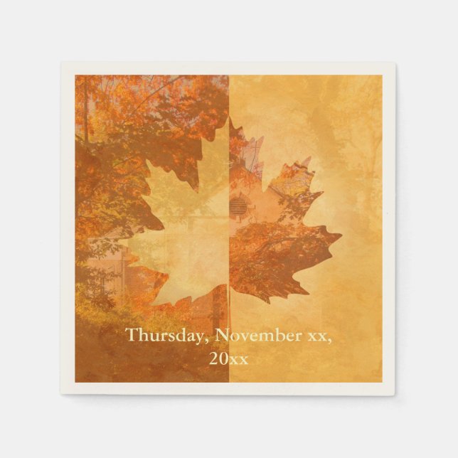 Autumn, Maple Leaf Napkin (Front)