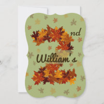 Autumn Maple Leaf Orange Brown Yellow 2nd Birthday