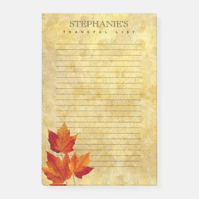 Autumn Maple Leaf Post-it Notes (Front)