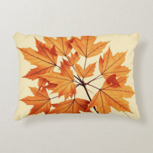 Autumn Maple Leaf Print: Fall Foliage Decorative Cushion