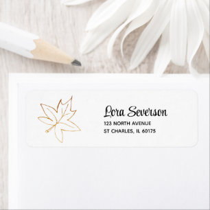 Autumn Maple Leaf Return Address Label