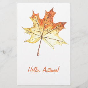 Autumn maple leaf stationery