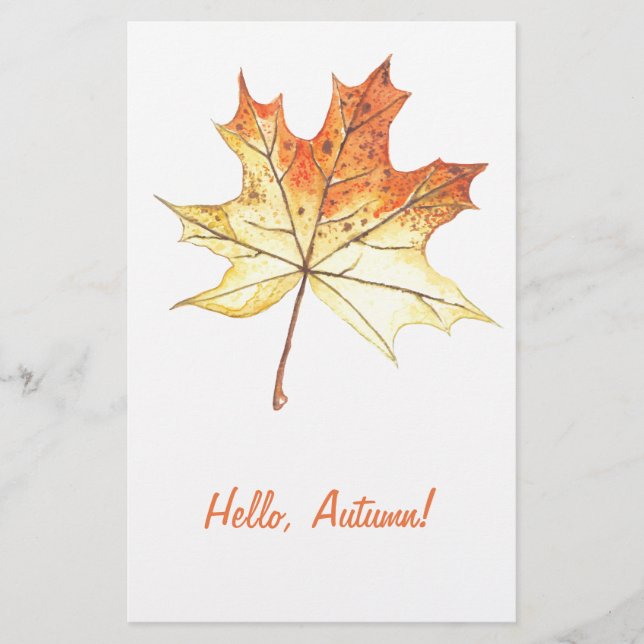 Autumn maple leaf stationery (Front)