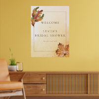 Autumn Maple Leaf Watercolor Bridal Shower Welcome