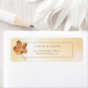 Autumn Maple Leaf Watercolor Return Address