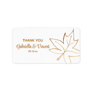 Autumn Maple Leaf Wedding Thank You Favor Tag