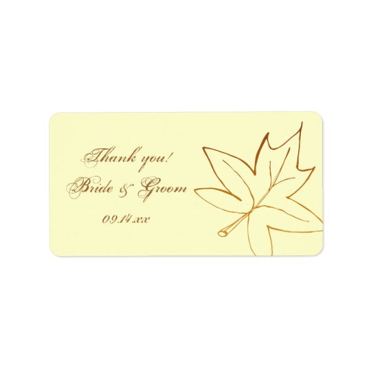 Autumn Maple Leaf Wedding Thank You Favour Tag Address Label