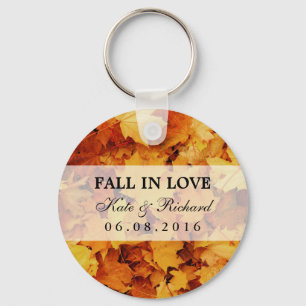Autumn Maple Leaf Wedding Thank You Gift Keychain