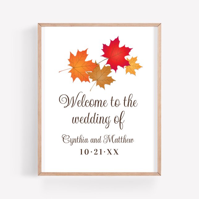 Autumn Maple Leaf Wedding Welcome Poster (Creator Uploaded)