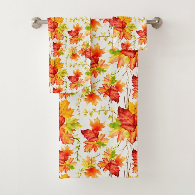 Autumn Maple Leaves  Bath Towel Set (Insitu)