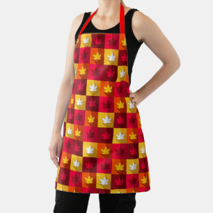 Autumn Maple Leaves Bright Apron