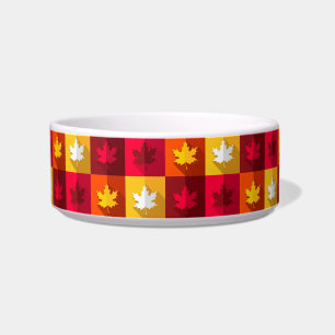 Autumn Maple Leaves Bright Patchwork Bowl