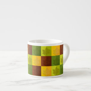 Autumn Maple Leaves, brown, gold, green Espresso Cup