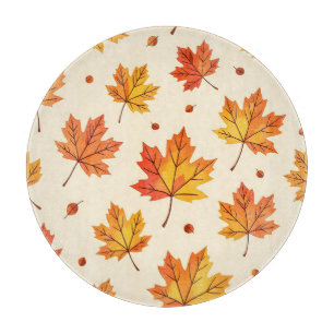 Autumn Maple Leaves Falling Pattern Cutting Board