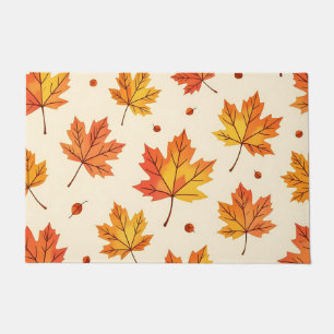 Autumn Maple Leaves Falling Pattern Doormat