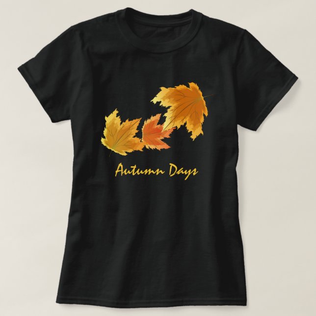 Autumn Maple Leaves Falling T-Shirt (Design Front)