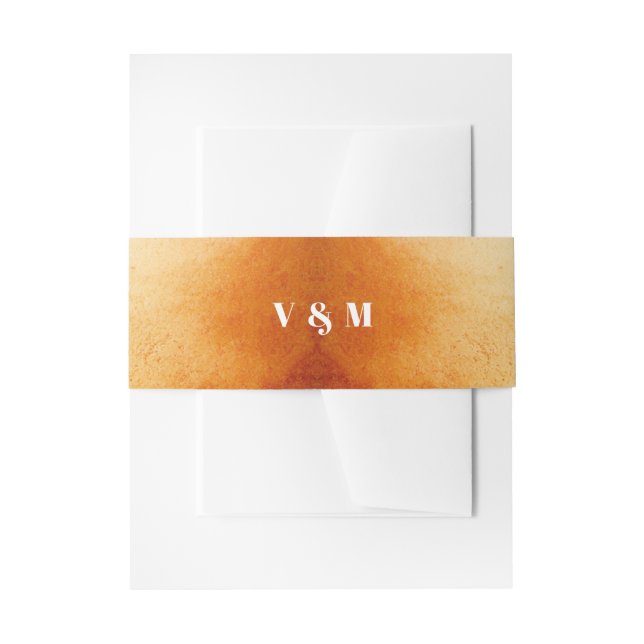 Autumn Maple Leaves Initial Name Invitation Belly Band (Front Example)