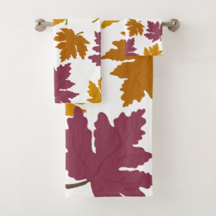 Autumn Maple Leaves Modern  Bath Towel Set