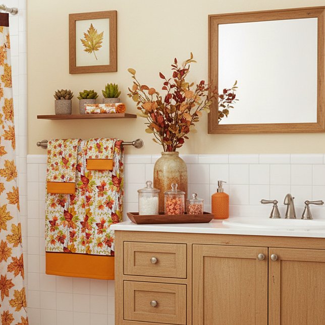 Autumn maple leaves pattern  bath towel set (Creator Uploaded)