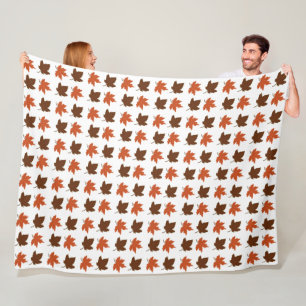 Autumn Maple Leaves Pattern Fleece Blanket