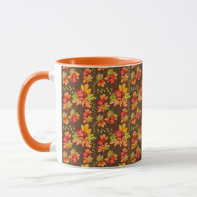 Autumn maple leaves pattern  mug (Left)