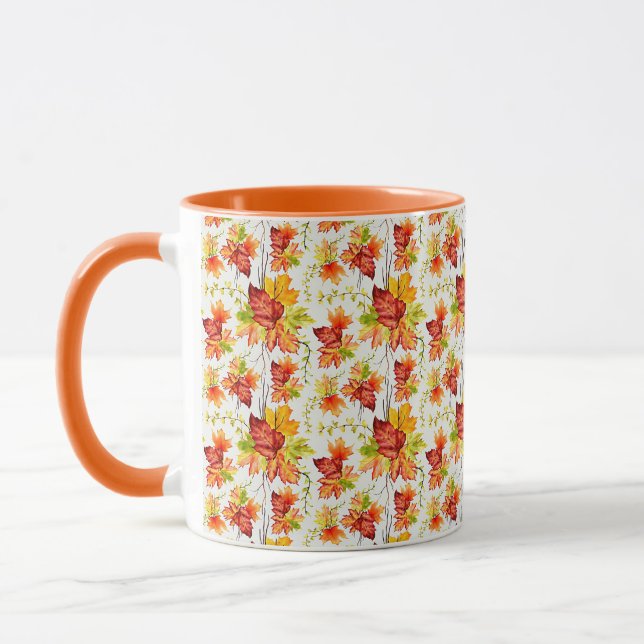 Autumn maple leaves pattern  mug (Left)