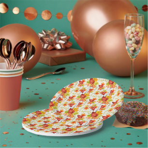 Autumn maple leaves pattern paper plate