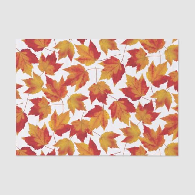 Autumn Maple Leaves Tissue Paper (Front)