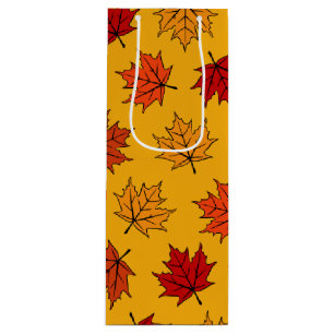 Autumn Maple Leaves Wine Gift Bag