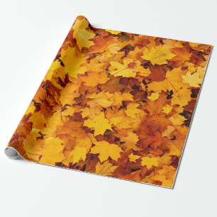 Autumn Maple Leaves Wrapping Paper