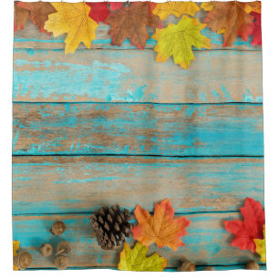 Autumn Maple: Pinecone Nature Frame. Shower Curtain