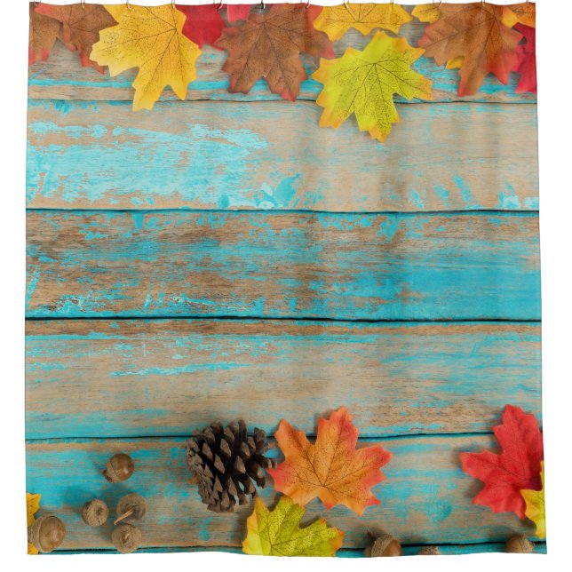 Autumn Maple: Pinecone Nature Frame. Shower Curtain (Front)