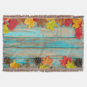 Autumn Maple: Pinecone Nature Frame. Throw Blanket
